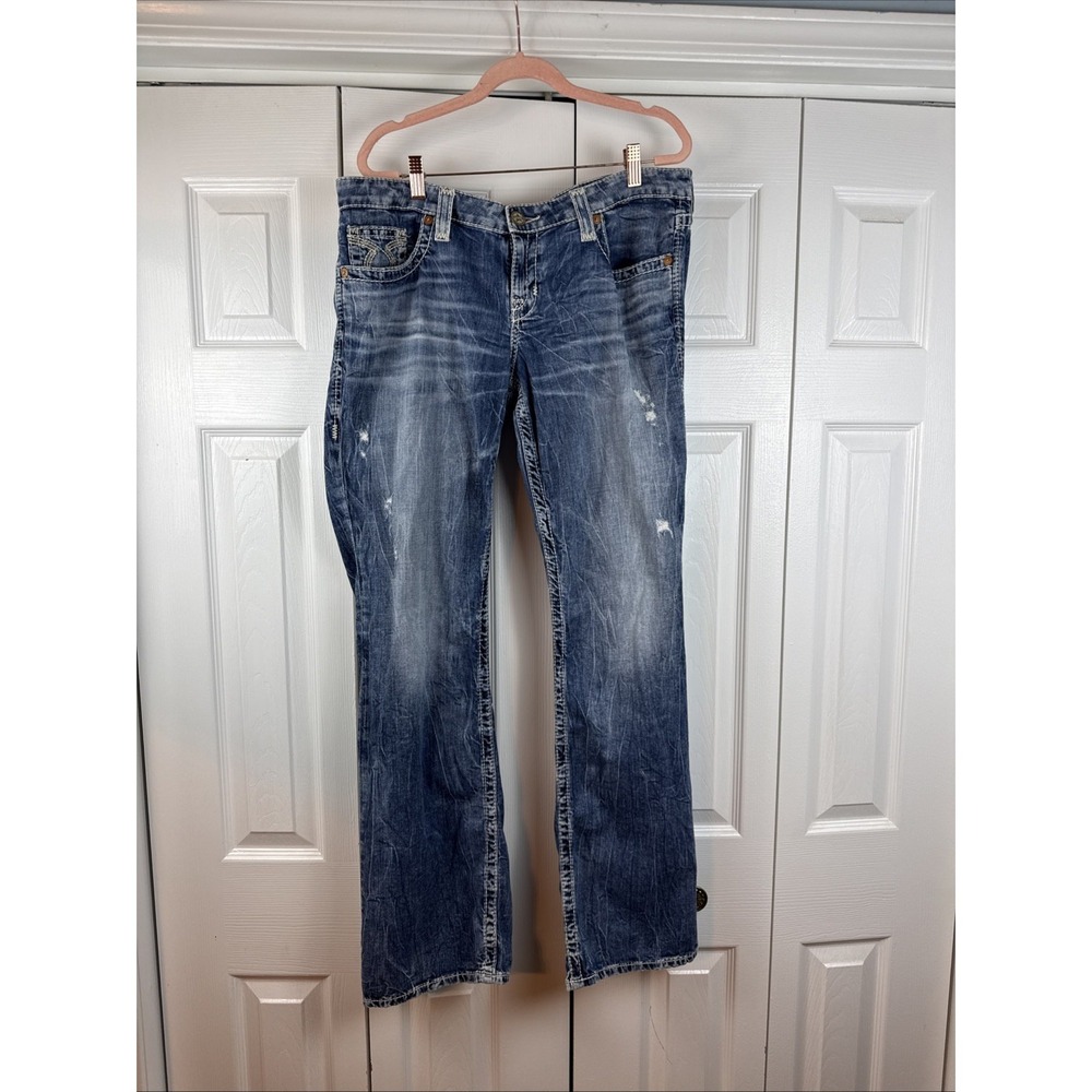 BIG STAR Women's LIV Low-Rise BOOT CUT 5-Pockets BLUE‎ DENIM JEANS Sz 34L